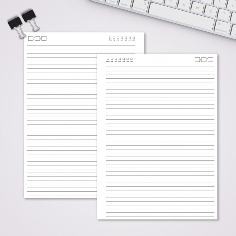 Miolo Caderno Universitário Pautado | 100 Folhas - Branco