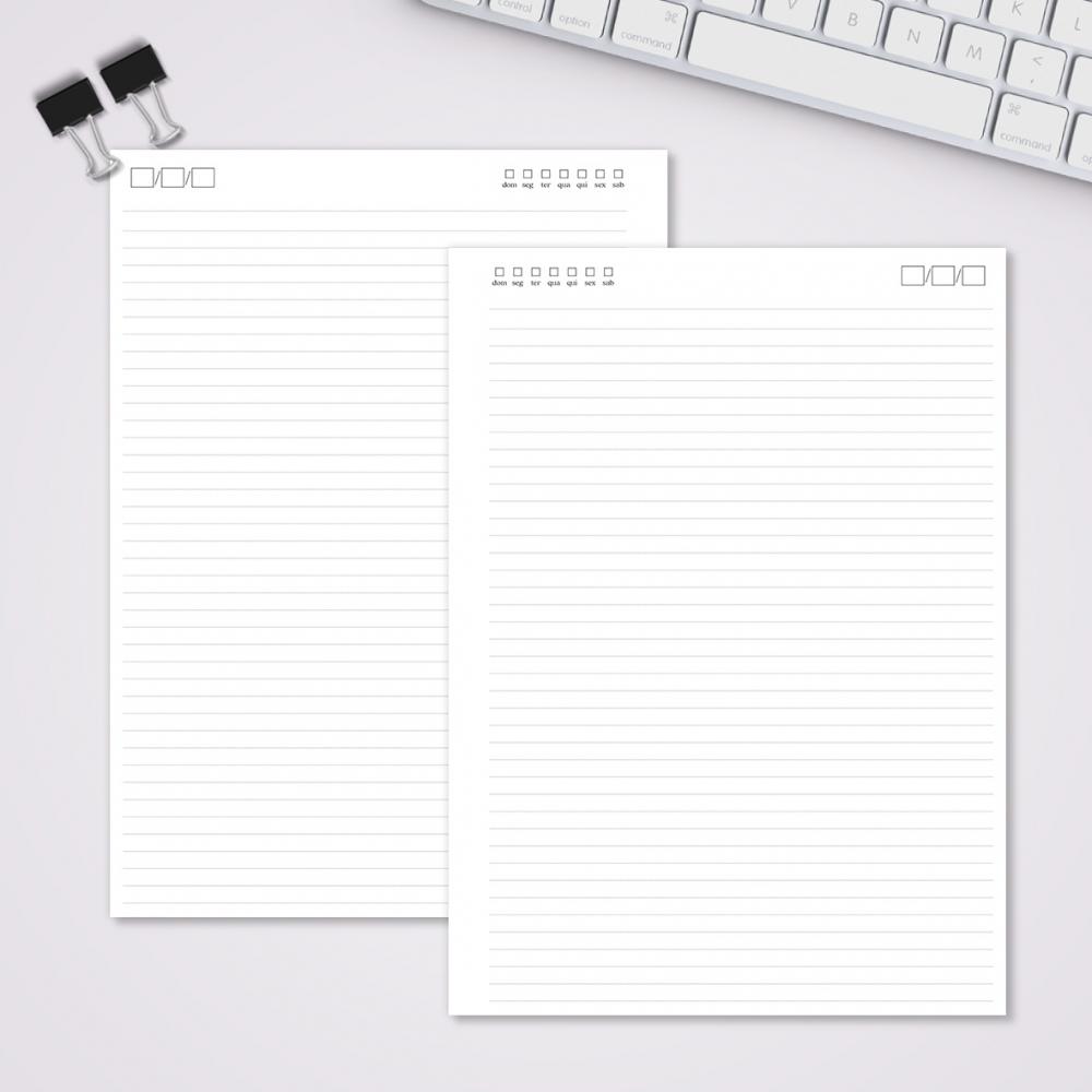 Miolo Caderno Universitário Pautado Pontilhado | 100 Folhas - Br