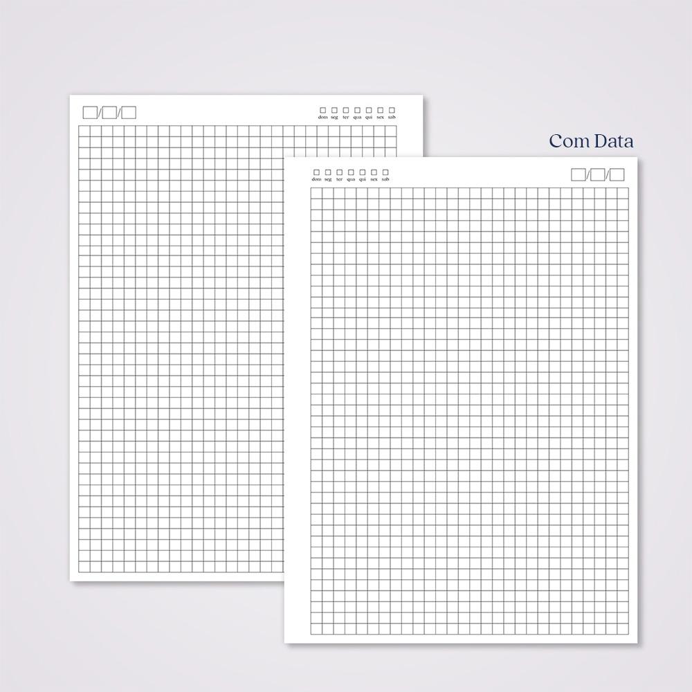 Miolo Caderno Universitário Quadriculado | 100 Folhas - Branco
