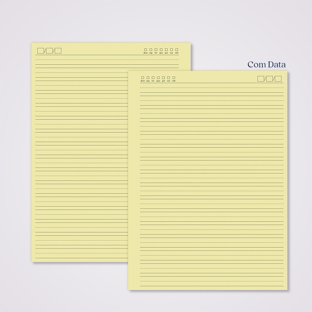 Miolo Caderno Universitário Caligrafia 1 | 100 Folhas - Amarelo