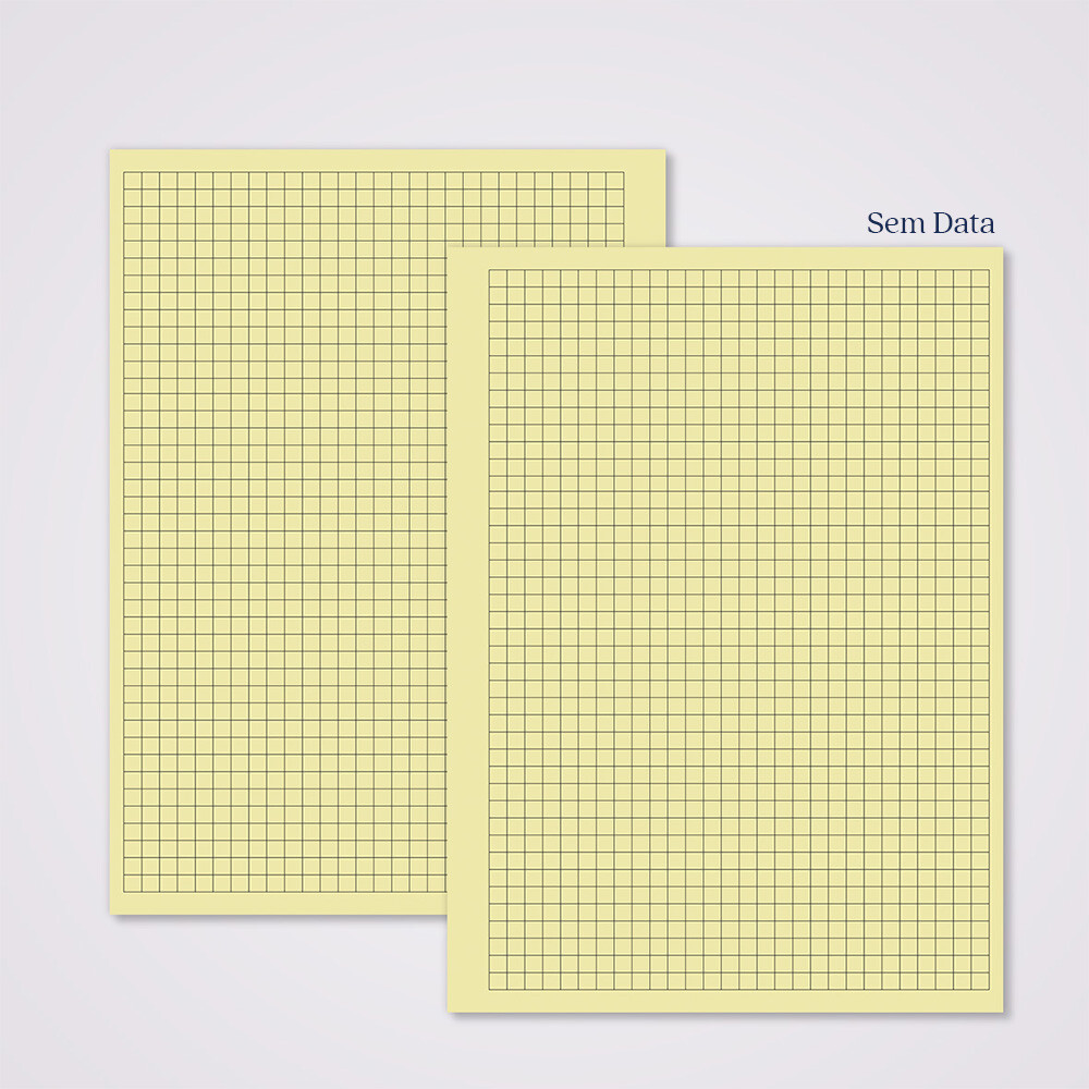 Miolo Caderno Universitário Quadriculado | 100 Folhas - Amarelo