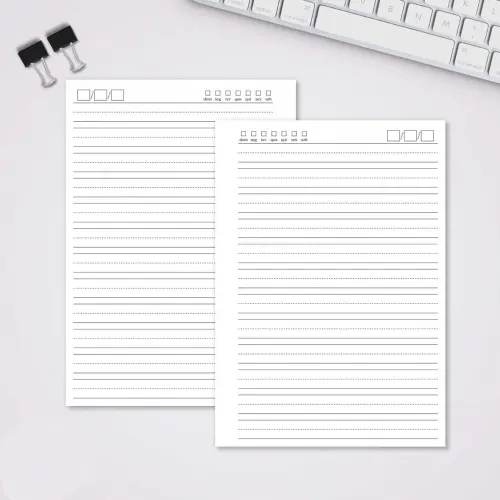 Miolo Caderno A5 Caligrafia 1 | 100 Folhas - Branco