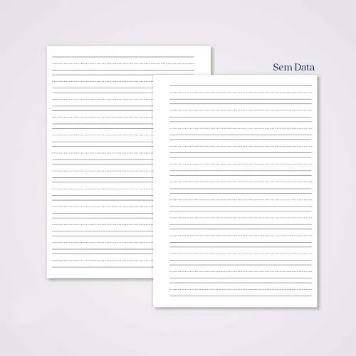 Miolo Caderno A5 Caligrafia 1 | 100 Folhas - Branco
