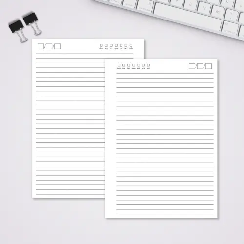 Miolo Caderno A5 Pautado | 100 Folhas - Branco