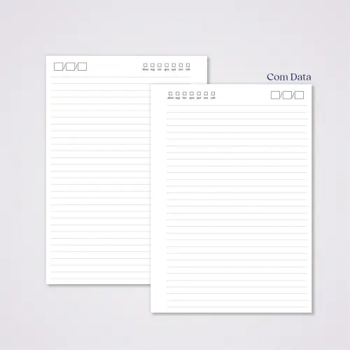 Miolo Caderno A5 Pautado Pontilhado | 100 Folhas - Branco