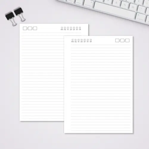 Miolo Caderno A5 Pautado Pontilhado | 100 Folhas - Branco