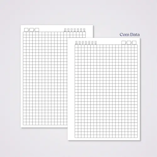Miolo Caderno A5 Quadriculado | 100 Folhas - Branco