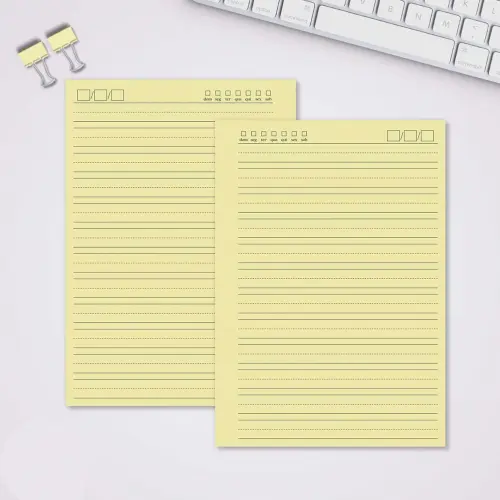 Miolo Caderno A5 Caligrafia 1 | 100 Folhas - Amarelo