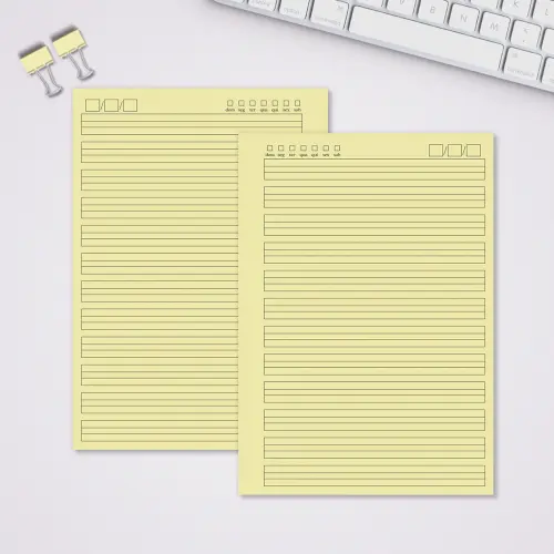 Miolo Caderno A5 Caligrafia 2 | 100 Folhas - Amarelo
