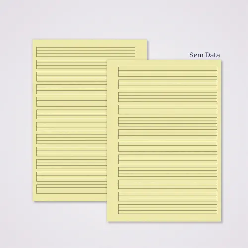 Miolo Caderno A5 Caligrafia 2 | 100 Folhas - Amarelo