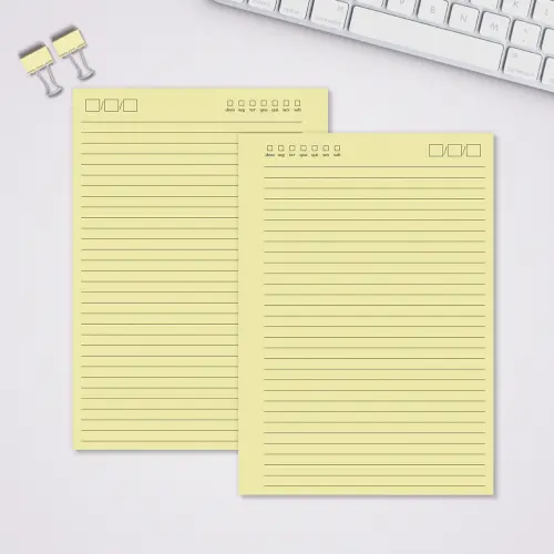Miolo Caderno A5 Pautado | 100 Folhas - Amarelo