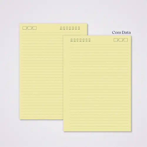 Miolo Caderno A5 Pautado Pontilhado | 100 Folhas - Amarelo