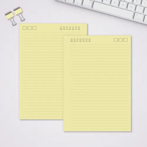 Miolo Caderno A5 Pautado Pontilhado | 100 Folhas - Amarelo