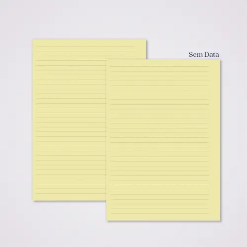 Miolo Caderno A5 Pautado Pontilhado | 100 Folhas - Amarelo