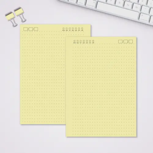Miolo Caderno A5 Pontilhado | 100 Folhas - Amarelo