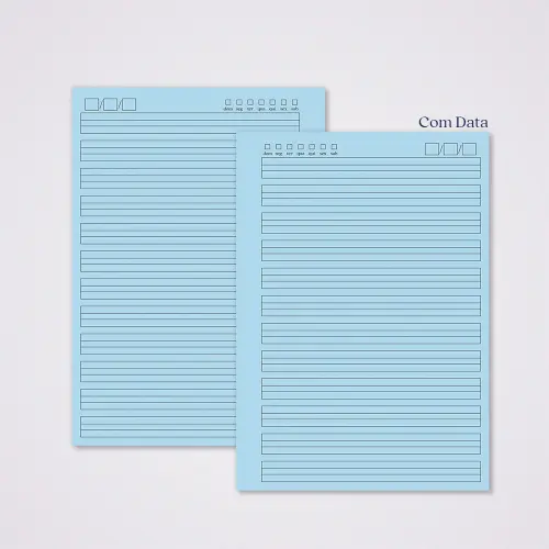 Miolo Caderno A5 Caligrafia 2 | 100 Folhas - Azul