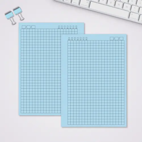 Miolo Caderno A5 Quadriculado | 100 Folhas - Azul
