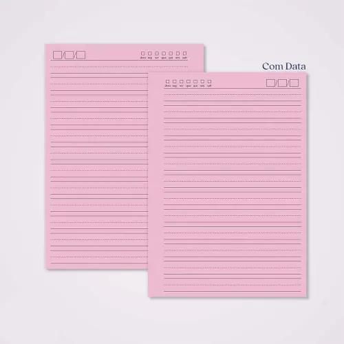Miolo Caderno A5 Caligrafia 1 | 100 Folhas - Rosa