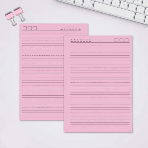 Miolo Caderno A5 Caligrafia 1 | 100 Folhas - Rosa