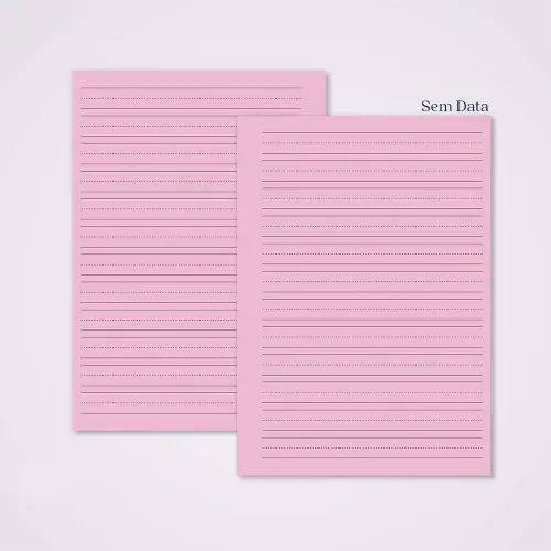 Miolo Caderno A5 Caligrafia 1 | 100 Folhas - Rosa