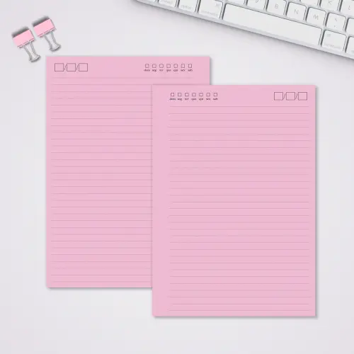 Miolo Caderno A5 Pautado Pontilhado | 100 Folhas - Rosa