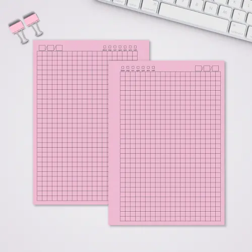 Miolo Caderno A5 Quadriculado | 100 Folhas - Rosa