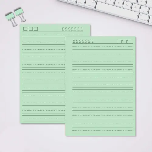 Miolo Caderno A5 Caligrafia 1 | 100 Folhas - Verde