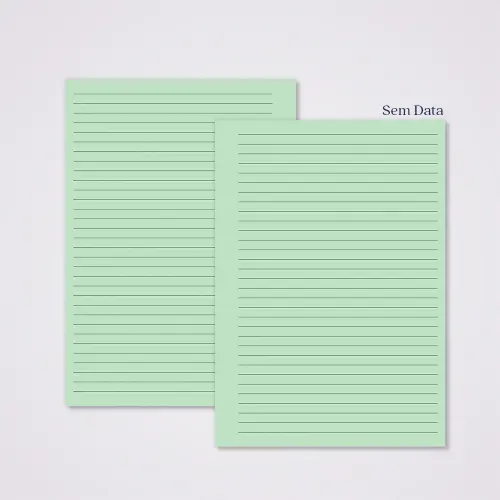 Miolo Caderno A5 Pautado | 100 Folhas - Verde