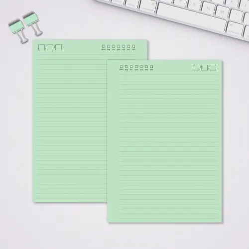 Miolo Caderno A5 Pautado Pontilhado | 100 Folhas - Verde