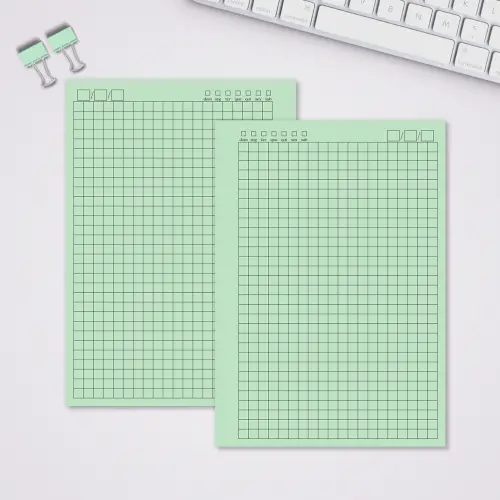 Miolo Caderno A5 Quadriculado | 100 Folhas - Verde