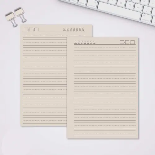 Miolo Caderno A5 Caligrafia 1 | 100 Folhas - Bege