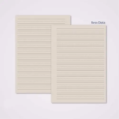 Miolo Caderno A5 Caligrafia 1 | 100 Folhas - Bege