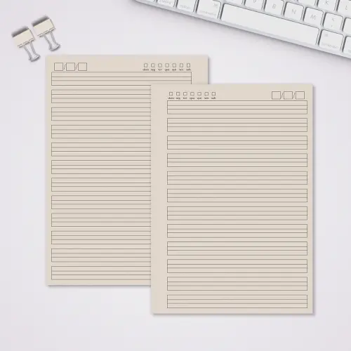 Miolo Caderno A5 Caligrafia 2 | 100 Folhas - Bege
