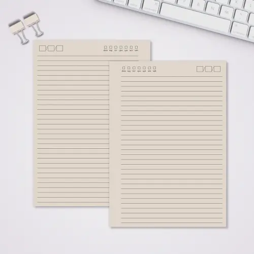Miolo Caderno A5 Pautado | 100 Folhas - Bege