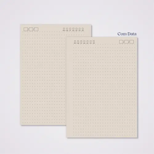 Miolo Caderno A5 Pontilhado | 100 Folhas - Bege