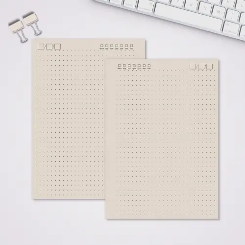 Miolo Caderno A5 Pontilhado | 100 Folhas - Bege