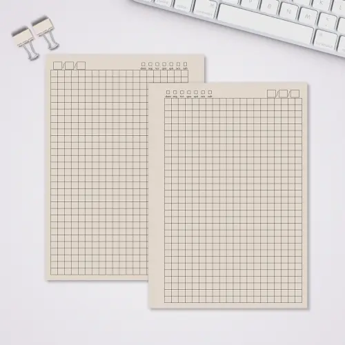 Miolo Caderno A5 Quadriculado | 100 Folhas - Bege