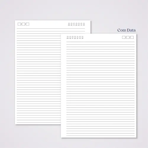 Miolo Caderno Universitário Pautado | 100 Folhas - Branco