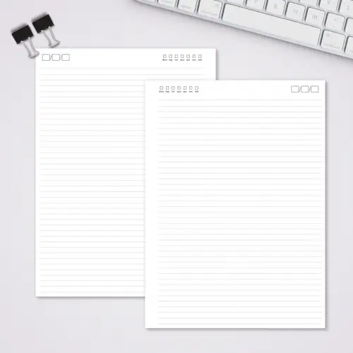 Miolo Caderno Universitário Pautado Pontilhado | 100 Folhas - Branco