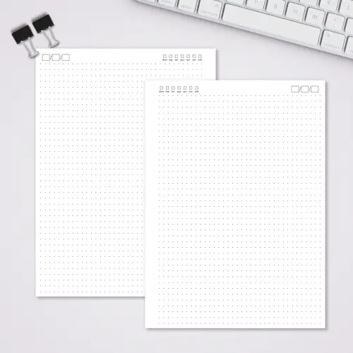 Miolo Caderno Universitário Pontilhado | 100 Folhas - Branco