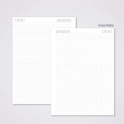 Miolo Caderno Universitário Pontilhado | 100 Folhas - Branco