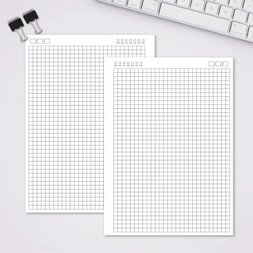 Miolo Caderno Universitário Quadriculado | 100 Folhas - Branco