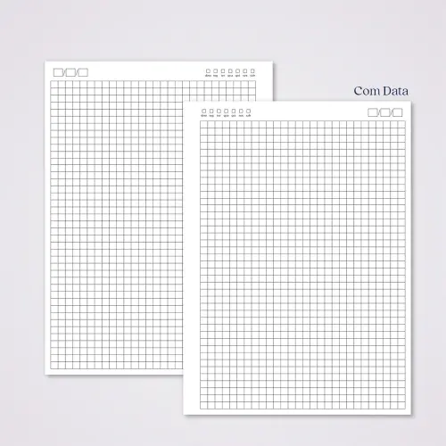 Miolo Caderno Universitário Quadriculado | 100 Folhas - Branco