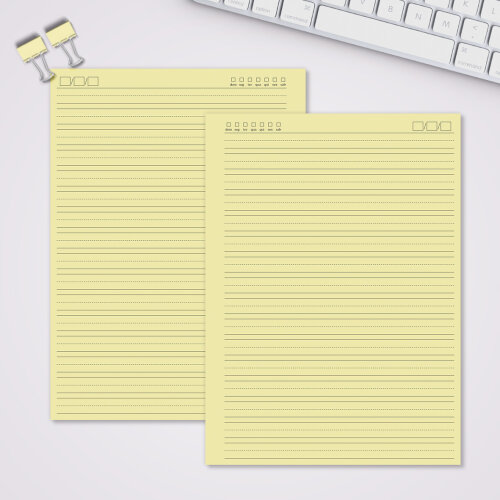 Miolo Caderno Universitário Caligrafia 1 | 100 Folhas - Amarelo