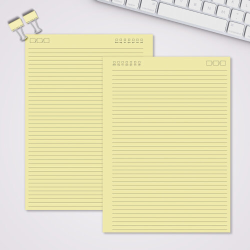 Miolo Caderno Universitário Pautado | 100 Folhas - Amarelo