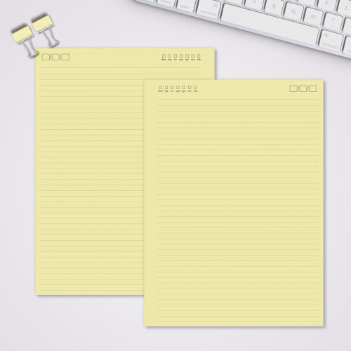Miolo Caderno Universitário Pautado Pontilhado | 100 Folhas - Amarelo