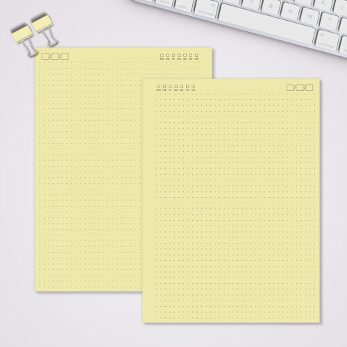 Miolo Caderno Universitário Pontilhado | 100 Folhas - Amarelo