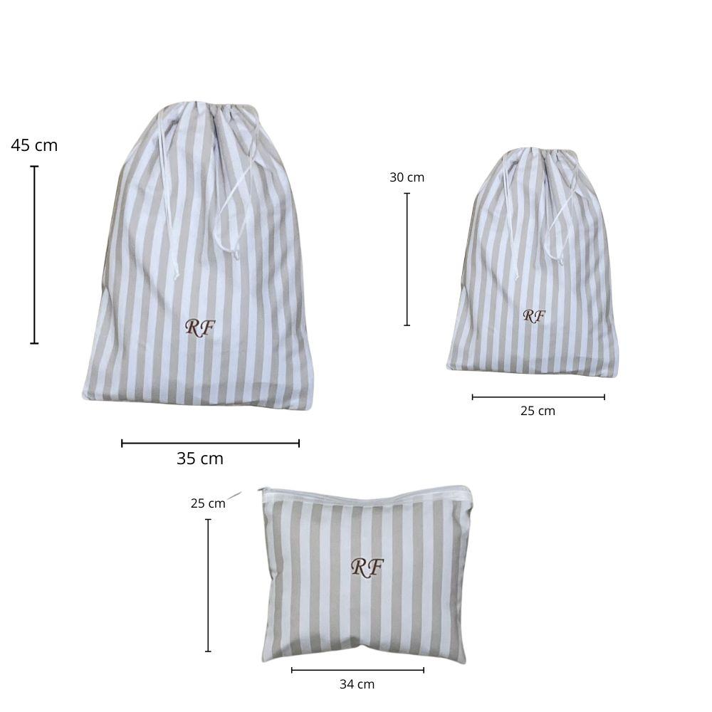 KIT ORGANIZADOR DE MALA COM TELA - 7 PEÇAS