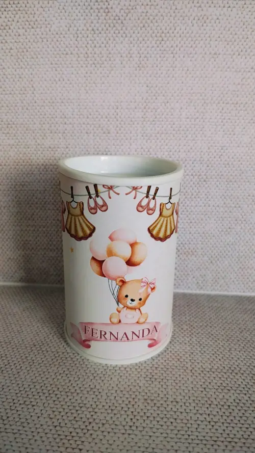 cofrinho ursinha rosa