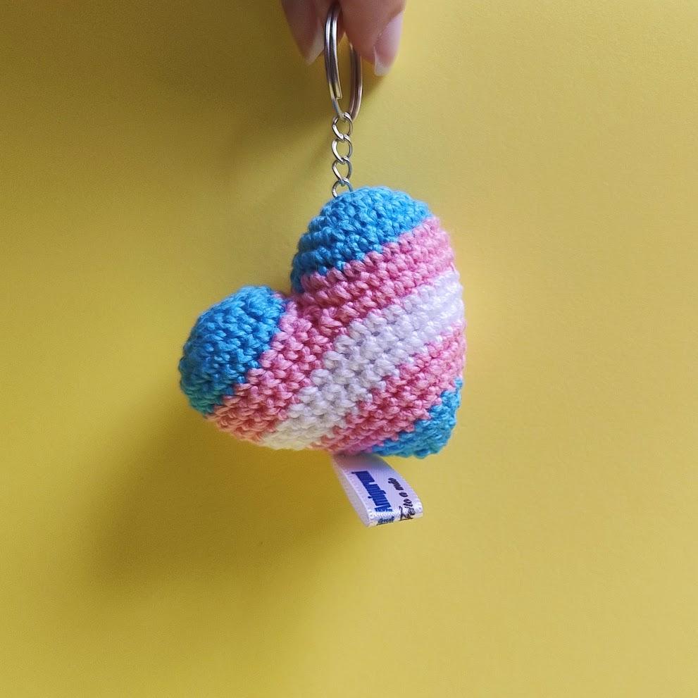 Chaveiro Mini Coração Bandeira Lgbt+ Trans
